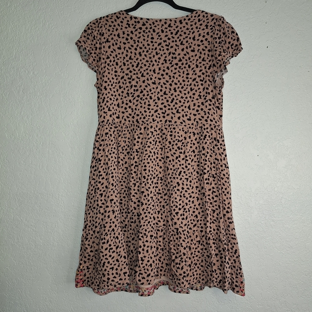 Savanna Jane Cheetah Print V-Neck  Dress S Embroidered - Picture 2 of 10